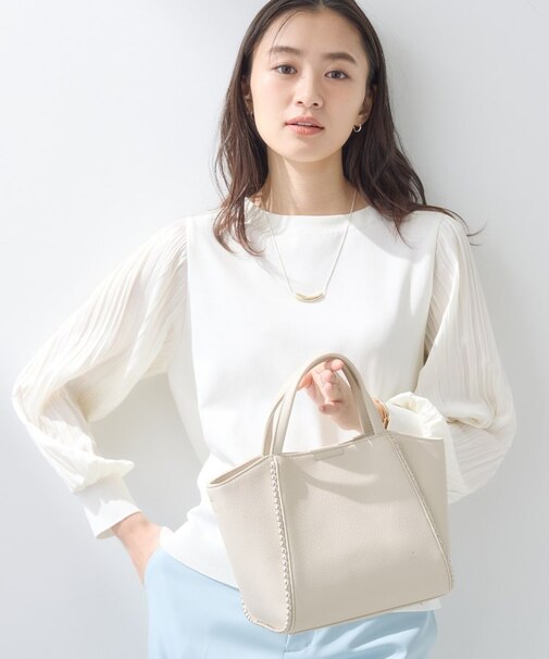 【ミドルサイズ／合皮／ショルダー付】スタッズ風メタルバッグ