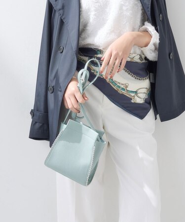 【合皮】スタッズ風メタルポシェットバッグ