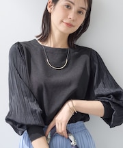 【洗える／華やか】袖プリーツニット