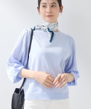 【洗える／華やか】袖プリーツニット