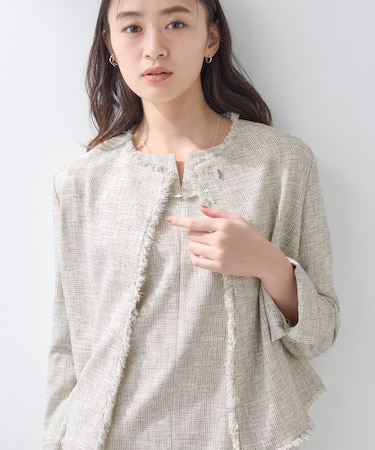 【軽量/セレモニー/SETUP可能】ストレッチツイードジャケット