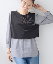 【洗える／UVケア】レイヤード風デザイントップス