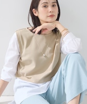 【洗える／UVケア】レイヤード風デザイントップス