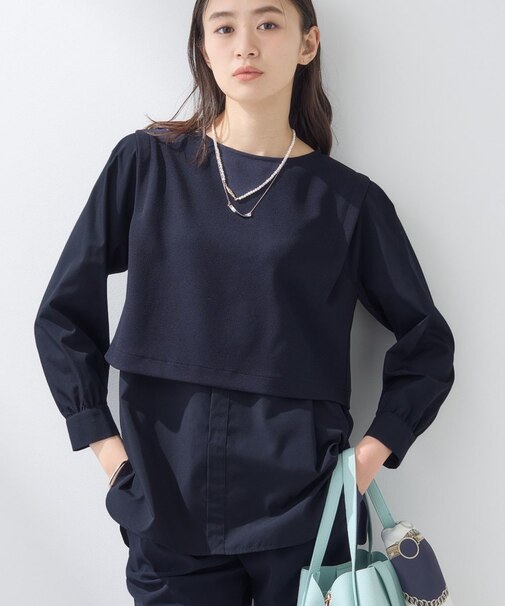 【洗える/UVケア】レイヤード風デザイントップス