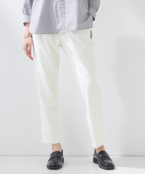【褒められパンツ／高ストレッチ】タックテーパードパンツ