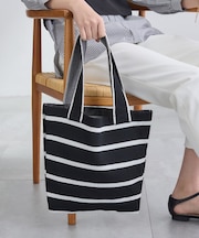 【WEB限定カラー／A4収納】柄ニットバッグ