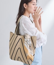 【WEB限定カラー／A4収納】柄ニットバッグ