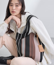 【WEB限定カラー／A4収納】柄ニットバッグ