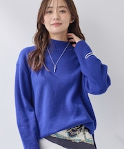 【カシミヤ混】ミドルゲージ ハイネックニット