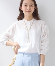 【2WAY/シアー】バイアスチェック柄&無地 カシュクールシャツ