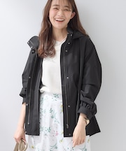 【撥水／フード取外し可】凹凸素材ブルゾン