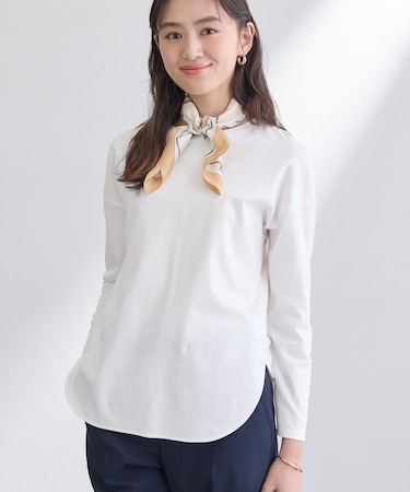 【洗える】きれいめラウンドテールロンT