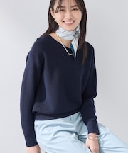 【洗える/軽量】きらめきVネックニット