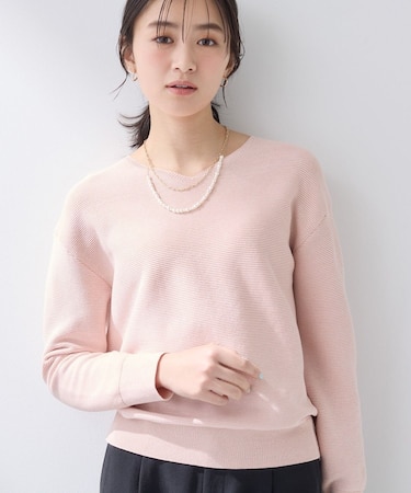 【洗える／軽量】きらめきVネックニット