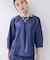 【洗える／UVケア／SETUP可能】デニムライク ランタン袖ブラウス