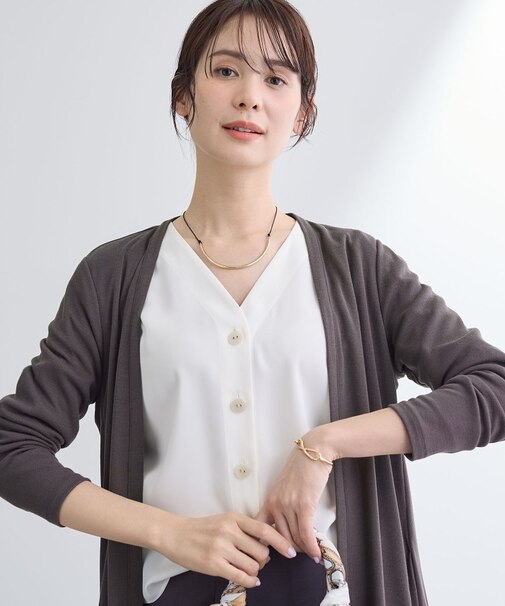 【UVケア】着流しミドル丈カーディガンジャージ