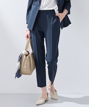 【洗える／UVケア／麻調】テーパードパンツ