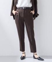 【洗える／UVケア／麻調】テーパードパンツ