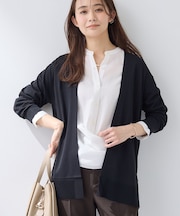 【洗える／上品】きれいめ着流しカーディガンニット