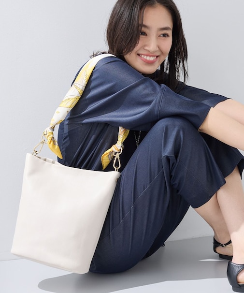 【ハンドル2WAY／A4収納】スカーフハンドル バケツバッグ