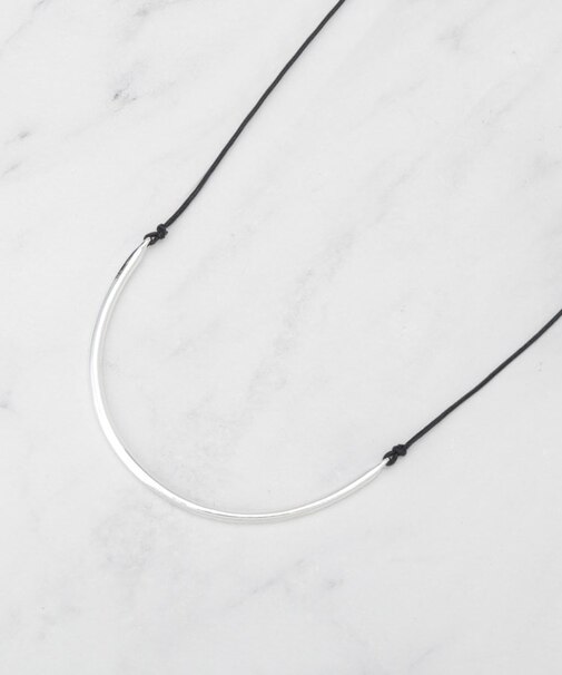 【長さ調整自由】メタルカーブバーネックレス