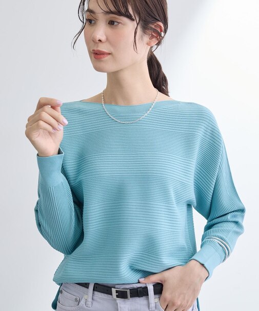 【洗える/キレイ色】体型カバー無縫製ニット