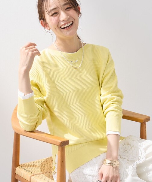 【洗える/キレイ色】体型カバー無縫製ニット