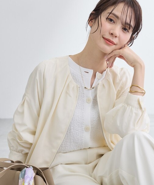 【洗える／大人シアー】エアリー バルーンブルゾン