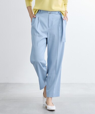 【洗える／UVケア／SETUP可能】デニムライクテーパードパンツ