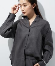 【接触冷感／2WAY】カシュクールリネンシャツ