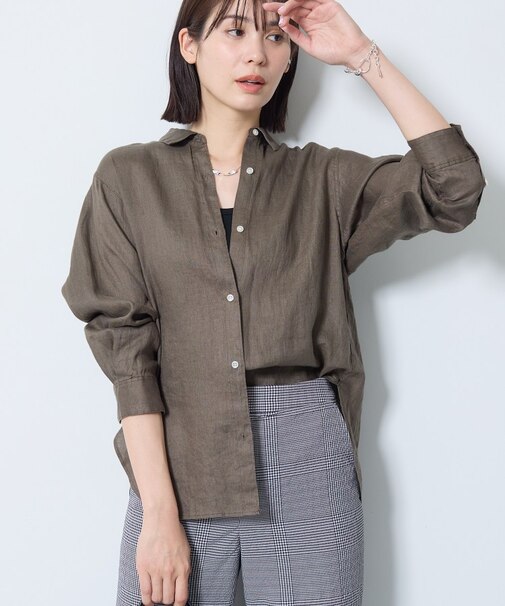 【接触冷感／2WAY】カシュクールリネンシャツ