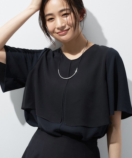 【着る日傘】シフォンドッキングブラウス