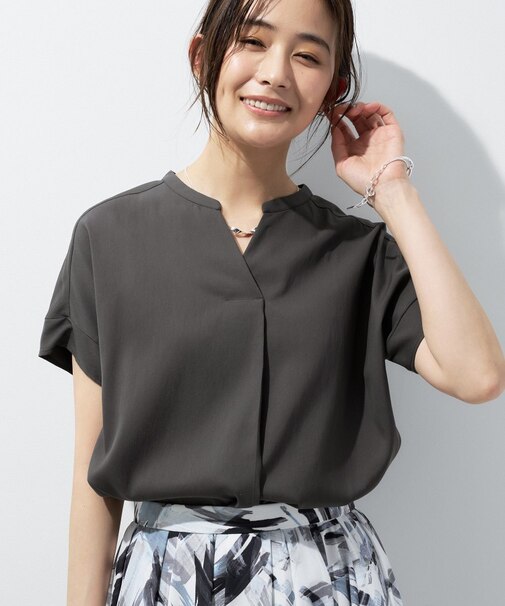 【洗える／SETUP可能】スキッパーブラウス