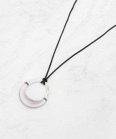 【長さ調整自由】マーブルバイカラー ロングネックレス