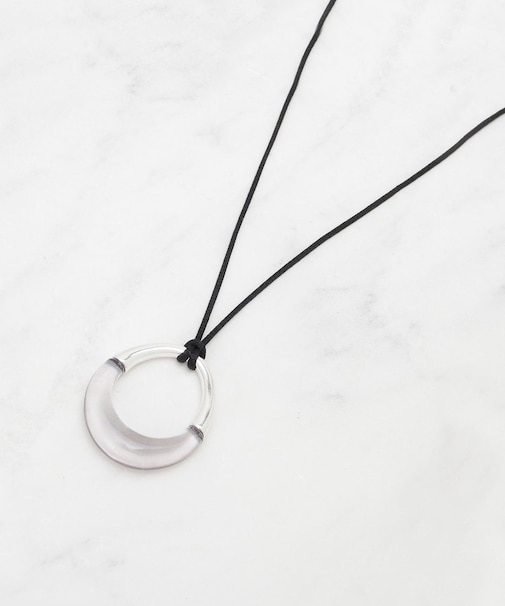 【長さ調整自由】マーブルバイカラー ロングネックレス