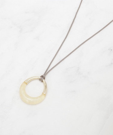 【長さ調整自由】マーブルバイカラー ロングネックレス