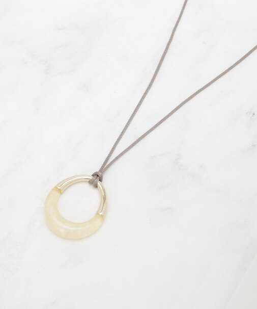 【長さ調整自由】マーブルバイカラー ロングネックレス