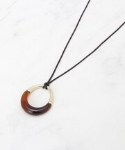 【長さ調整自由】マーブルバイカラー ロングネックレス