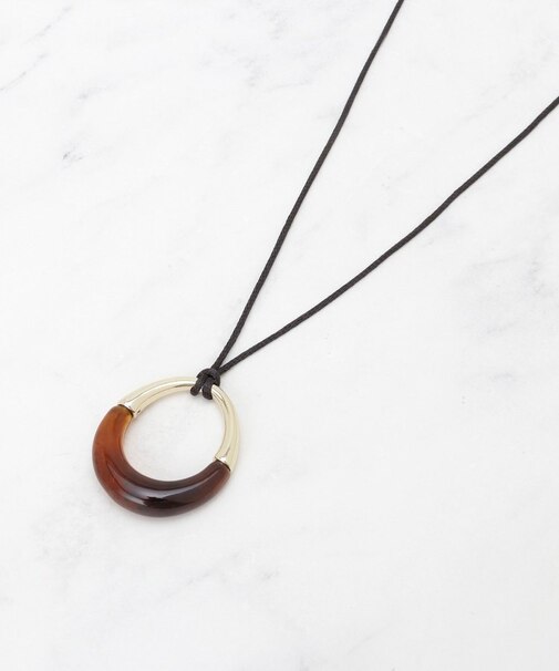 【長さ調整自由】マーブルバイカラー ロングネックレス