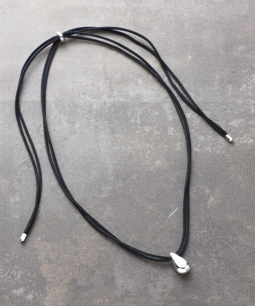 【長さ調整自由】2連コード ドロップトップネックレス