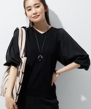 【洗える／袖丈調整可能】シャツコンビニット