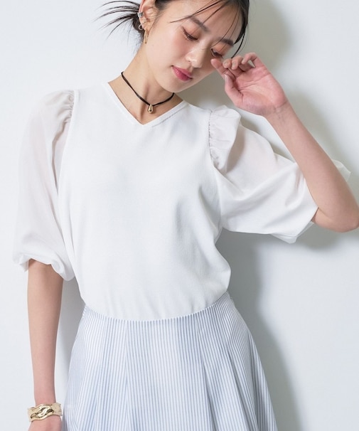 【洗える／袖丈調整可能】シャツコンビニット