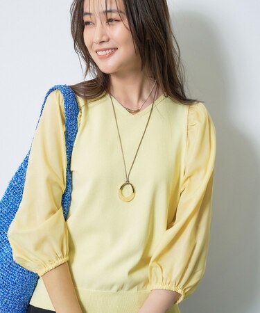 【洗える/袖丈調整可能】シャツコンビニット