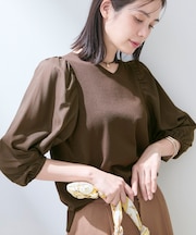 【洗える／袖丈調整可能】シャツコンビニット