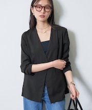 【さらに軽く軽快！／着る日傘】ノーカラージャケット