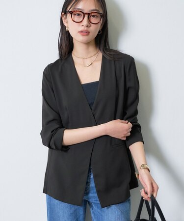 【さらに軽く軽快！／着る日傘】ノーカラージャケット