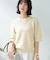 【洗える/コットン】ボーダー柄編みニット