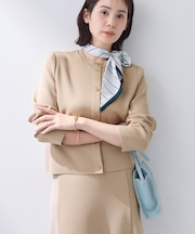 【洗える／SETUP可能】メタルボタンニットジャケット風カーディガン