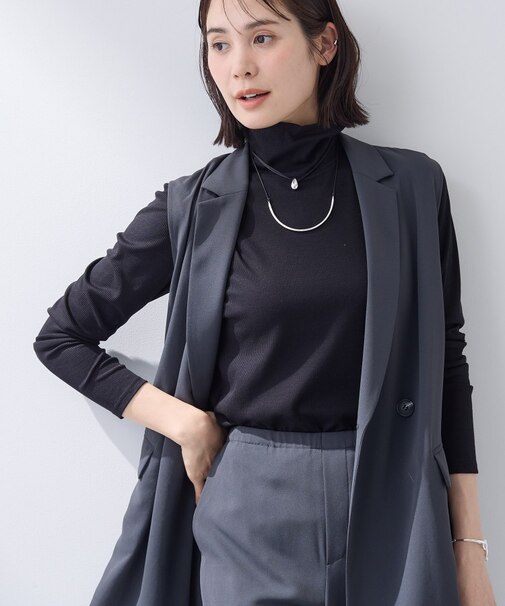 【インナーとして使える／通気性◎】テレコジャージトップス