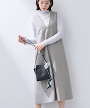 【洗える／SETUP可能／UVケア】ウール調ジャンパードレス